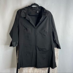 Cotton Works Stretch Black Top Size 2X